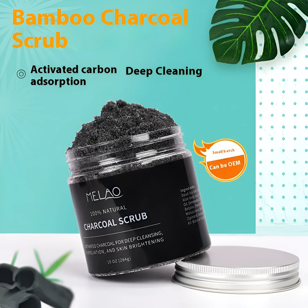 Pure white body bamboo charcoal facial scrub 280g set with frost cream and moisturising cream
