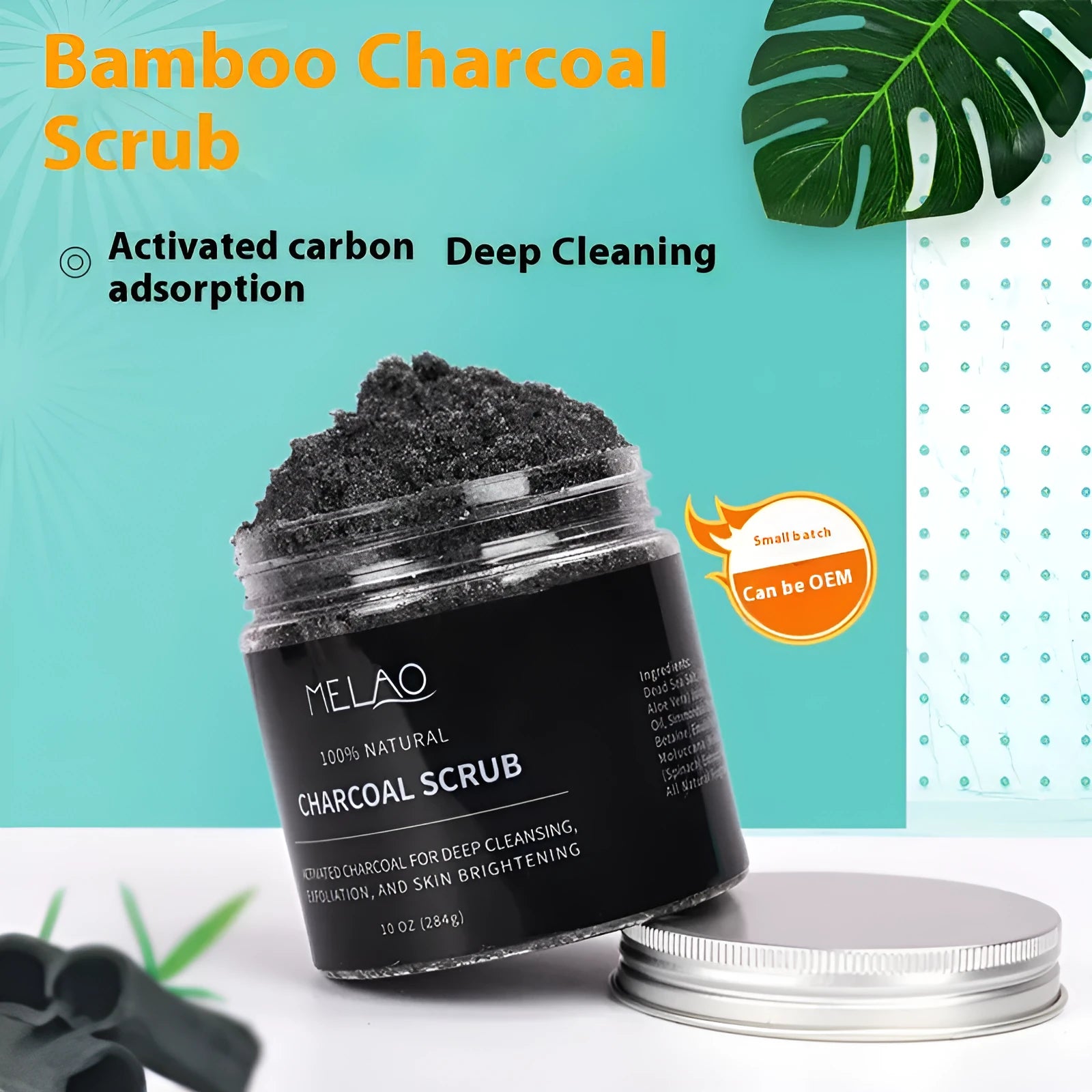 Pure white body bamboo charcoal facial scrub 280g set with frost cream and moisturising cream