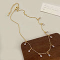 Zircon necklace, earrings, and anklet set with geometric meteor shower design.