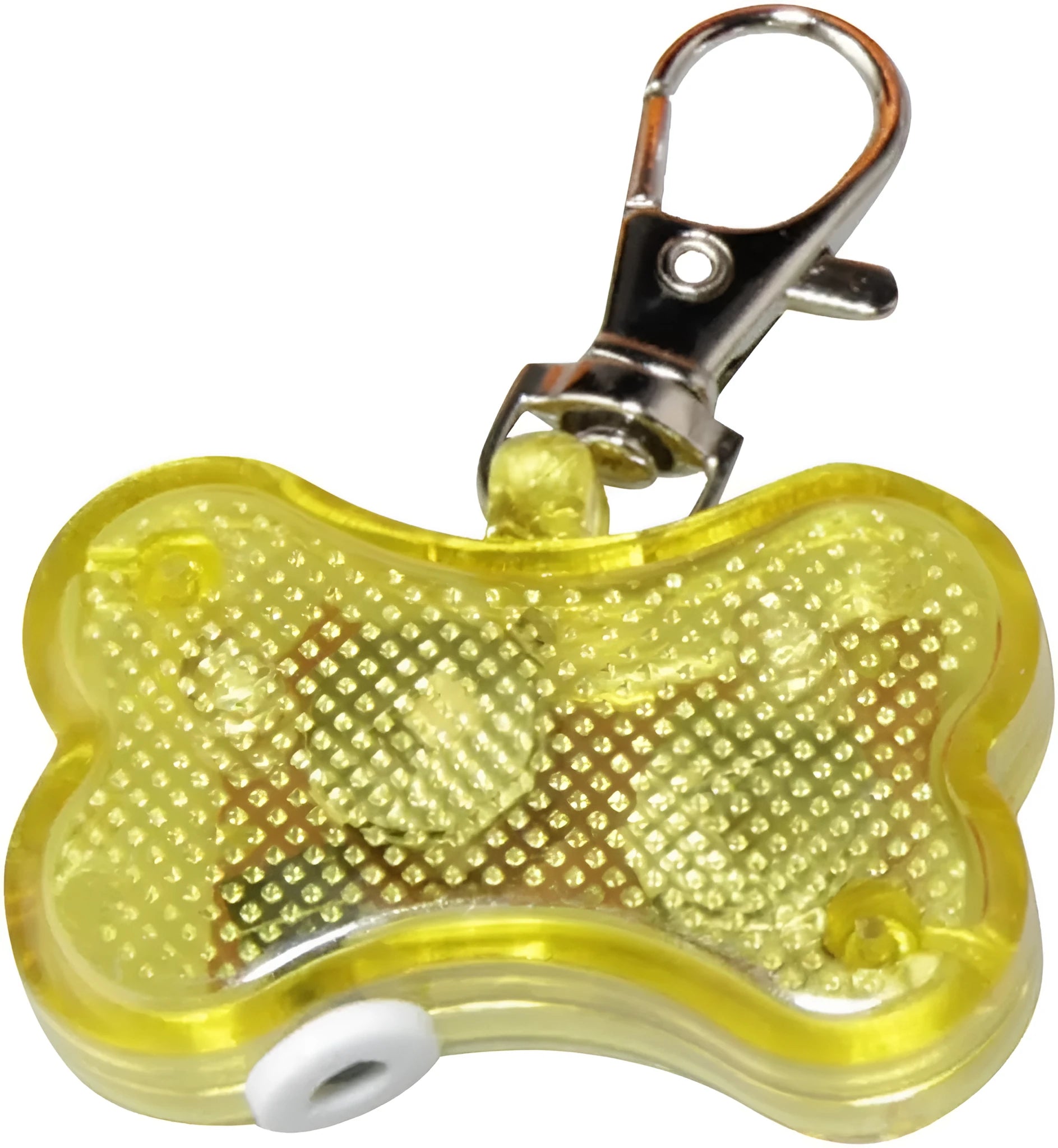 LED bone-shaped pendant for pet collars in various colours with three lighting modes