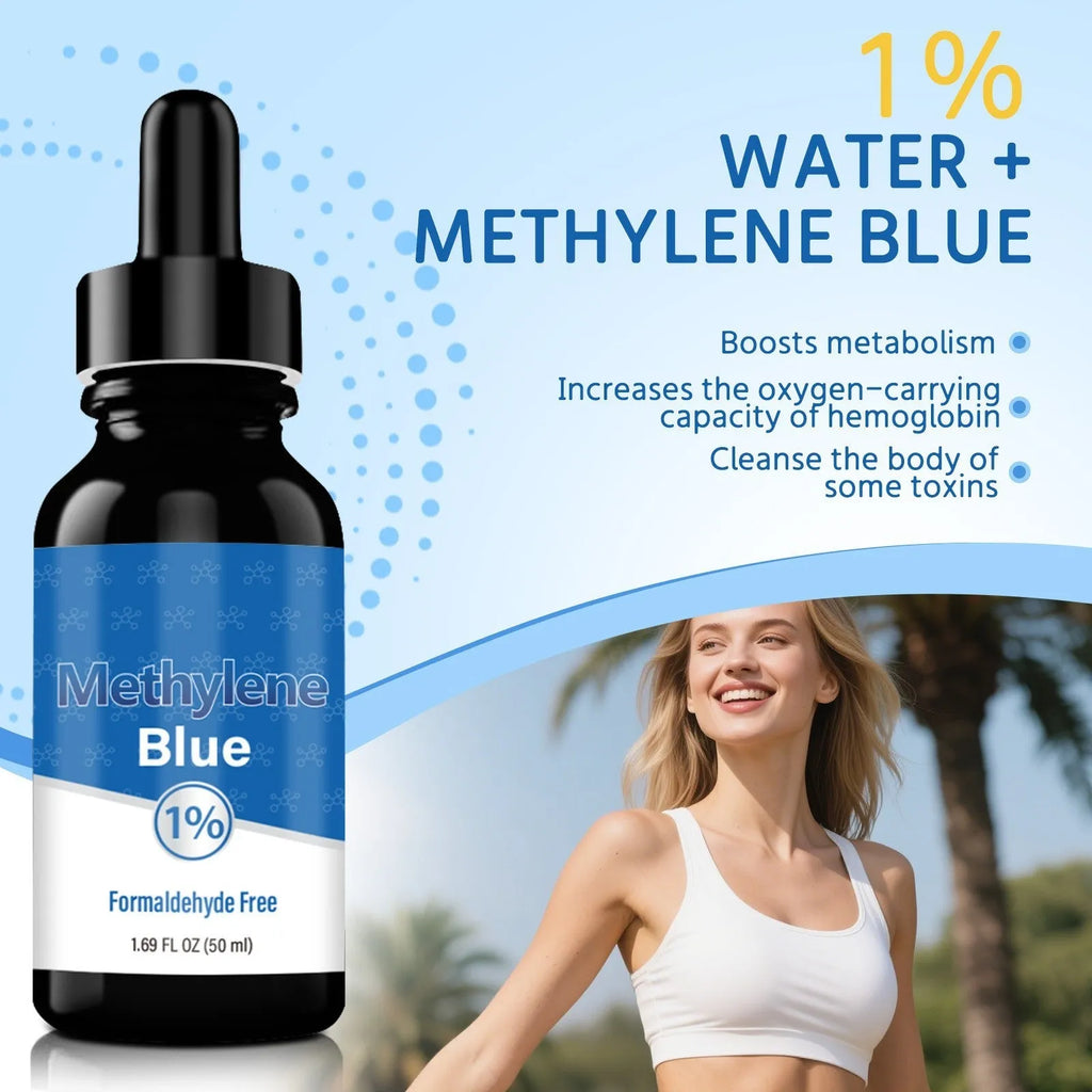 Methylene blue drops health supplement 50ml bottle for memory and fatigue relief
