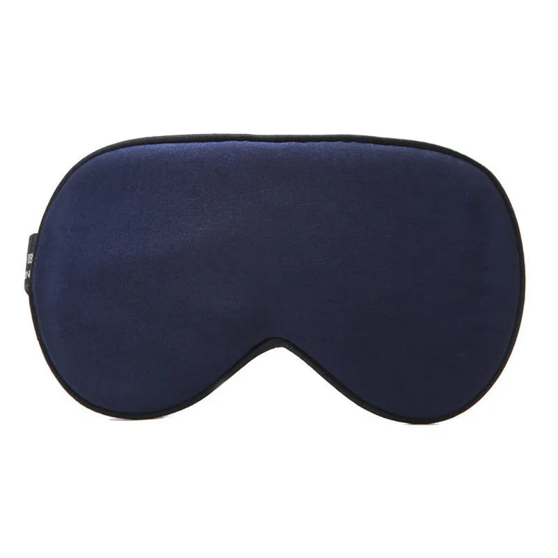 Double-sided mulberry silk sleep mask with embroidered print in various colours.