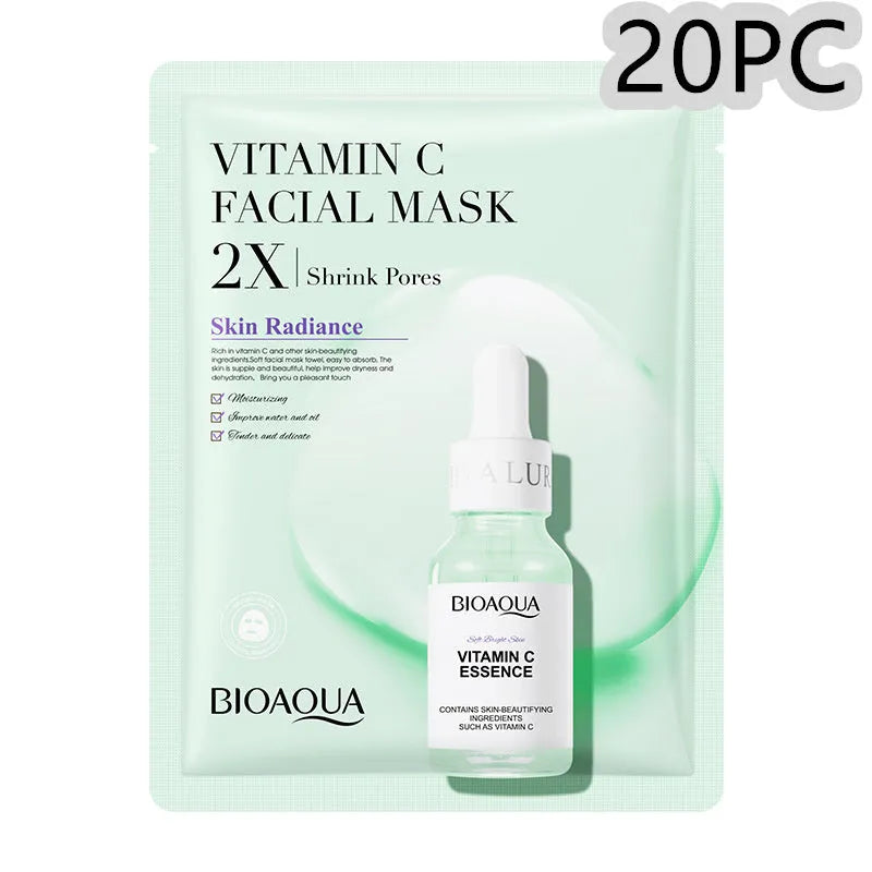 Collagen face sheet mask with 30g gel formula showing hyaluronic acid and Centella Asiatica variants