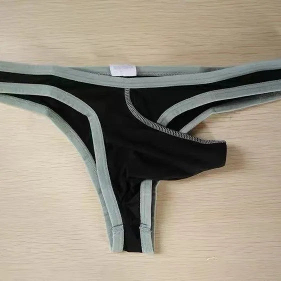 Men's Ice Silk briefs with Elephant Nose design in multiple colours on a size chart.