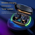 Black Y80 wireless Bluetooth in-ear earphones with a digital display on the case.