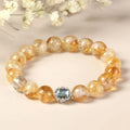 Geometric crystal citrine bracelet with 10mm size and grinding treatment in unisex style.