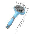 Fine needle pet grooming comb in macaron blue, 18cm long, PP and TPR material, for cats and dogs