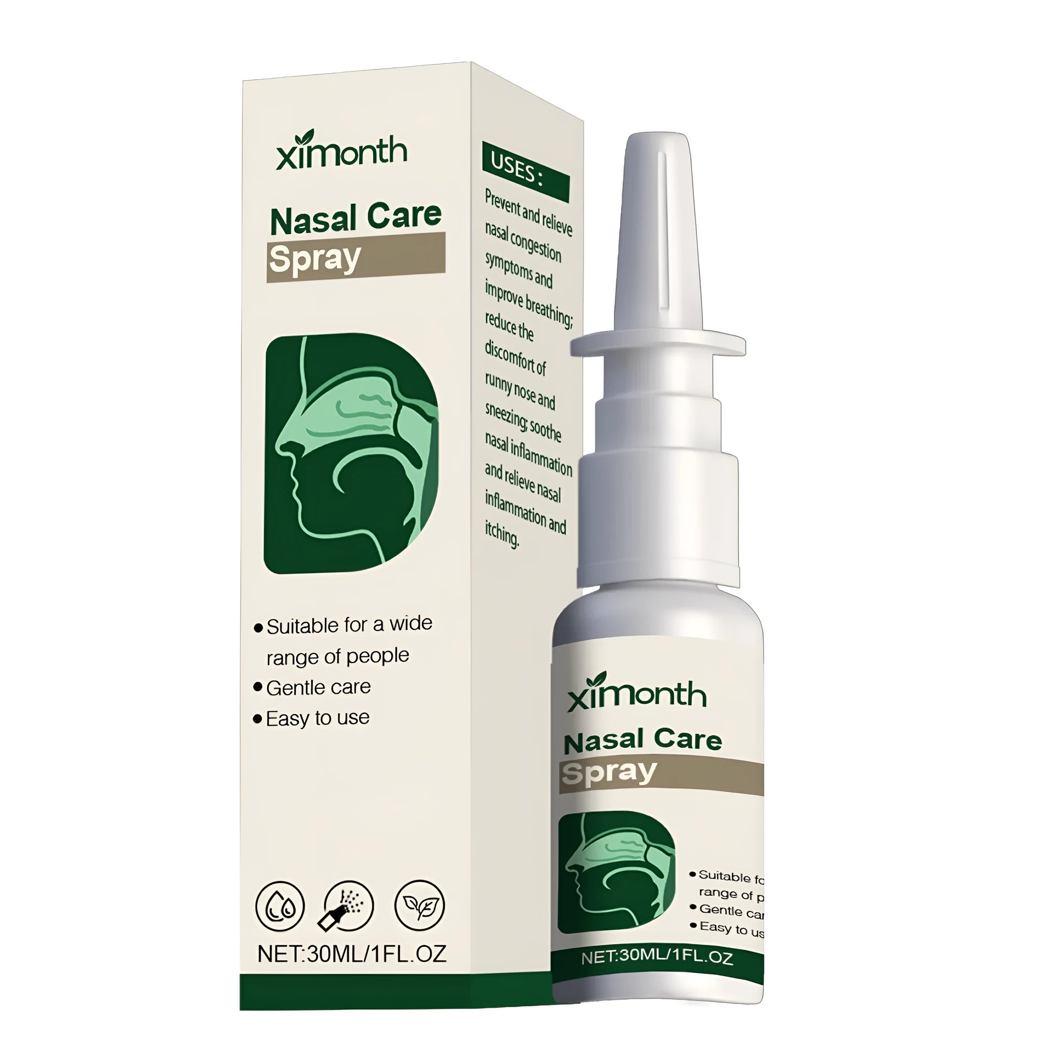30ml Nasal Care Spray bottle with herbal Xanthium sibiricum and Saposhnikovia divaricata formula