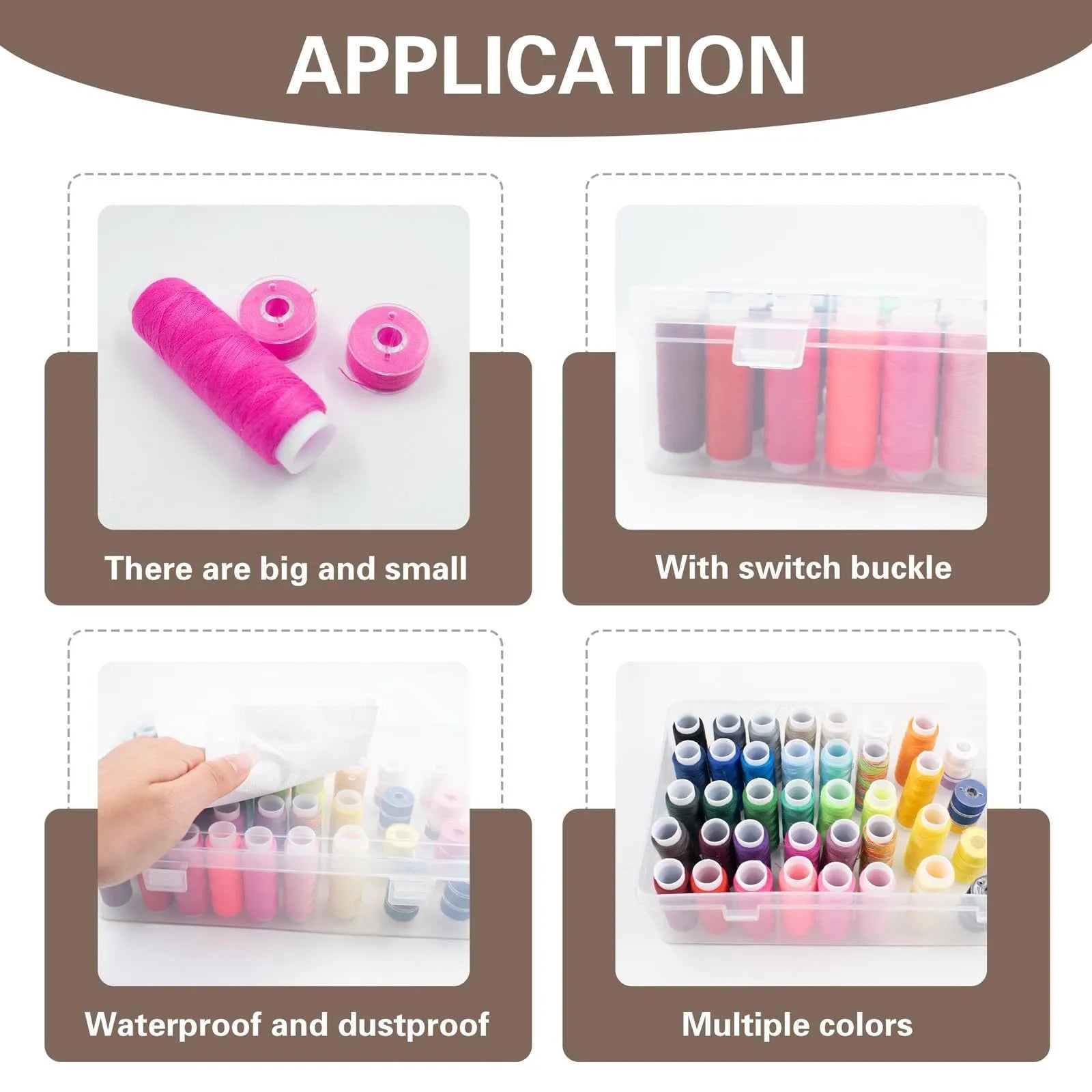 42 axis multifunctional plastic embroidery thread storage box with removable dividers in blue colour.