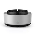 Grey electronic air purifier ashtray with cigarette butt grooves and air filtration system