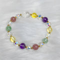 Handcrafted crystal bracelet featuring combined phoenix and nine-tail fox animal motifs