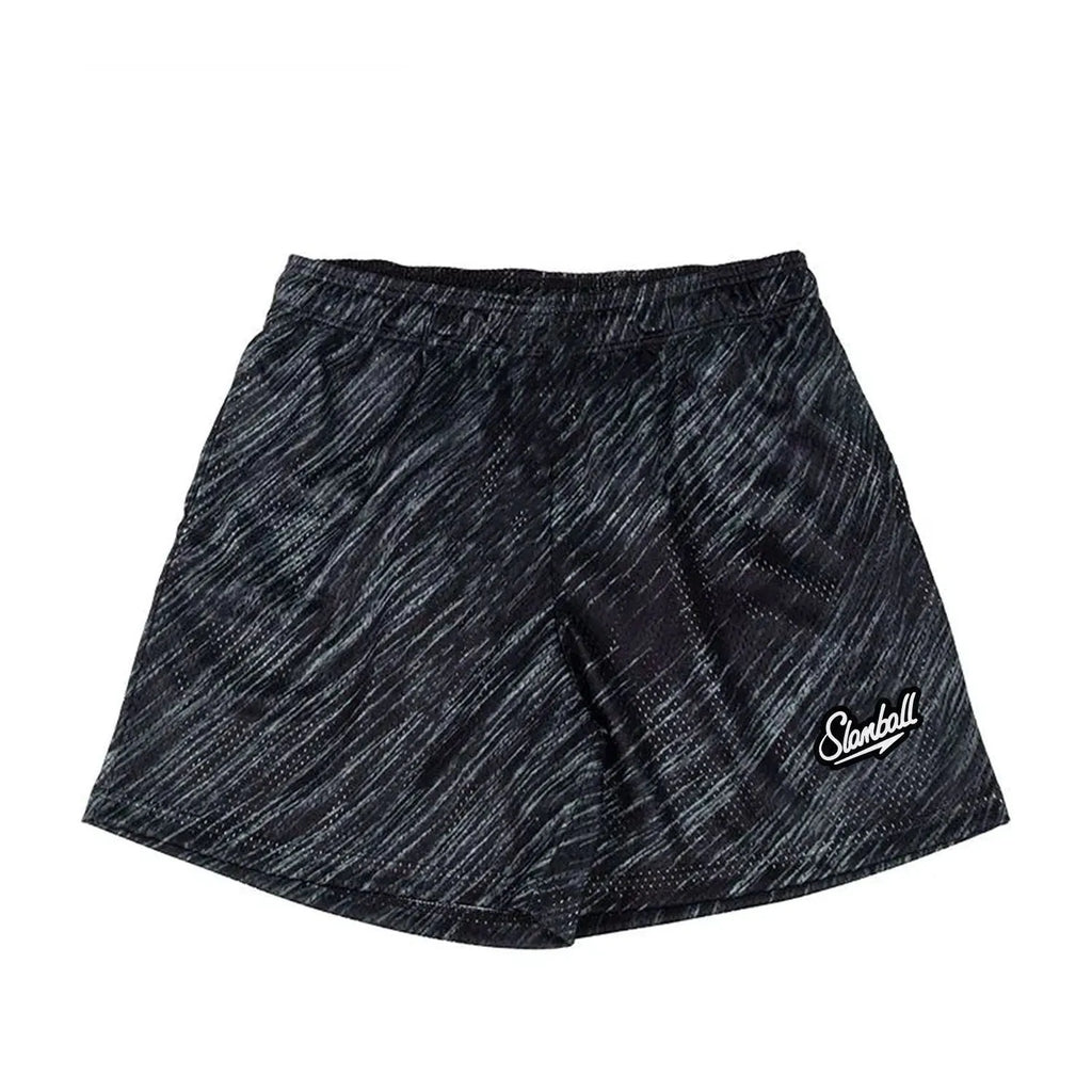Men's leopard print fitness shorts with quick dry polyester fabric and milk silk lining