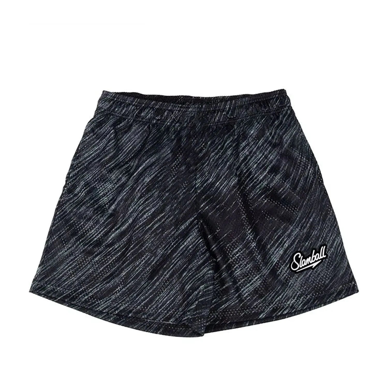 Men's leopard print fitness shorts with quick dry polyester fabric and milk silk lining