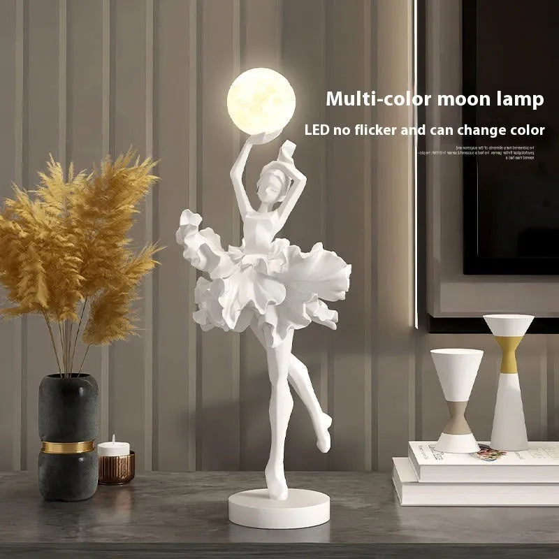 Small modern resin night lamp with USB charging cable in Black Gold colour.
