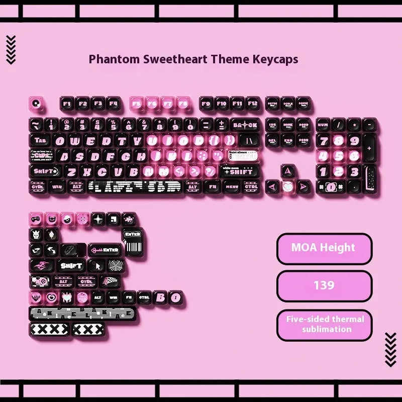 Full set of colourful cartoon pig party themed keycaps for mechanical keyboards