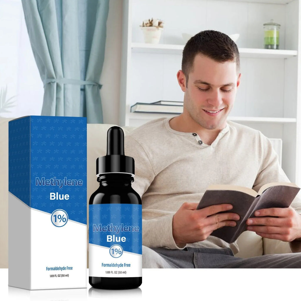 Methylene blue drops health supplement 50ml bottle for memory and fatigue relief