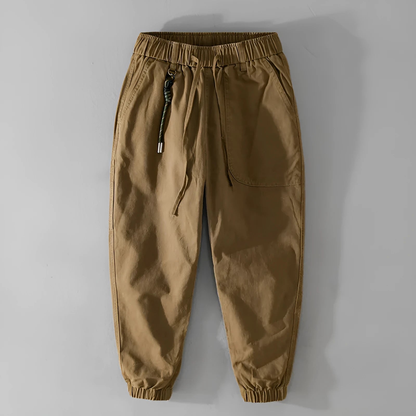 Men's cotton Amekaji style overalls with banded ankles in Army Green.