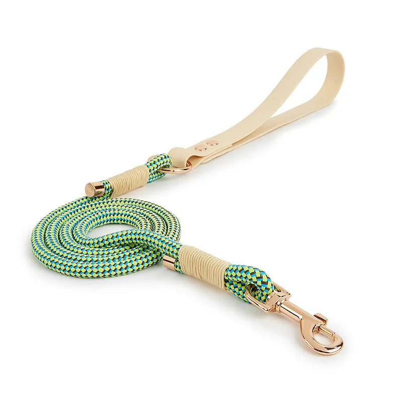 PVC-coated nylon dog hand holding rope with safety buckle in Shadow White or Wizard Of Oz Green colour