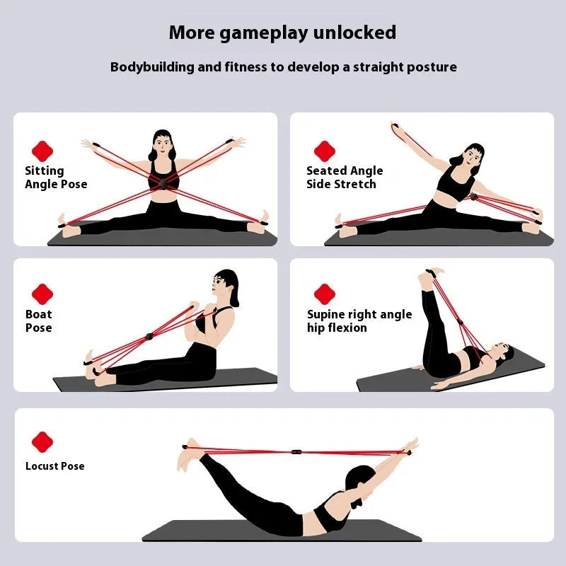 Blue eight-character fitness puller for shoulder exercises made from TPR material.