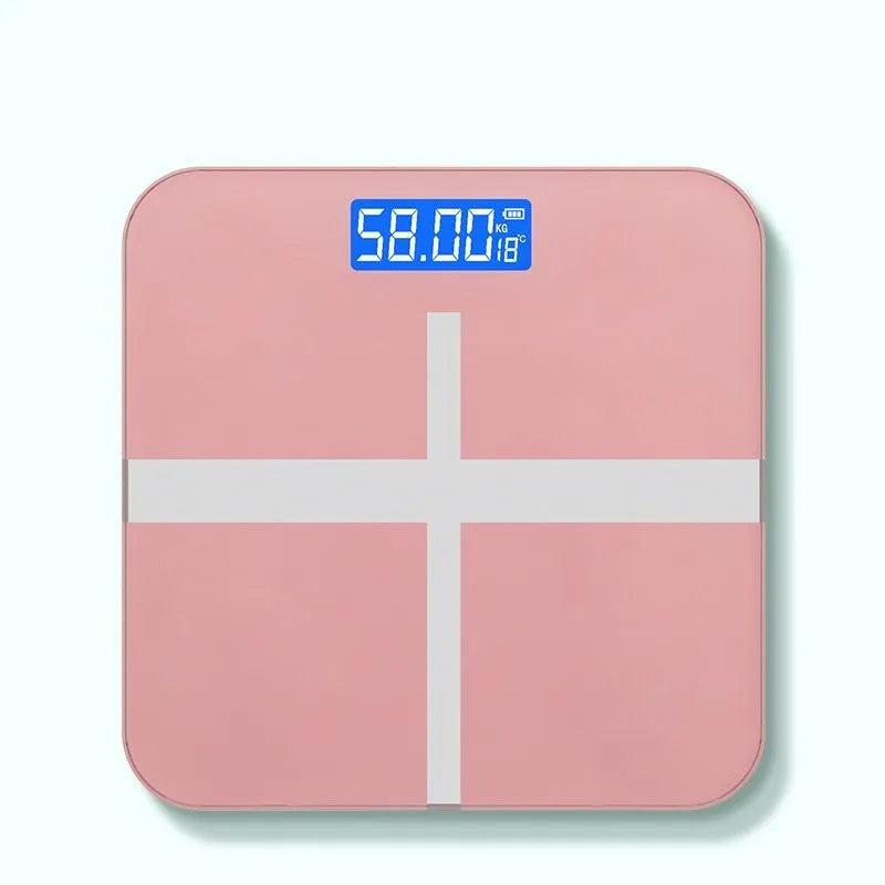 Electronic body scale with cross pattern design in black, rose red, or white colour options