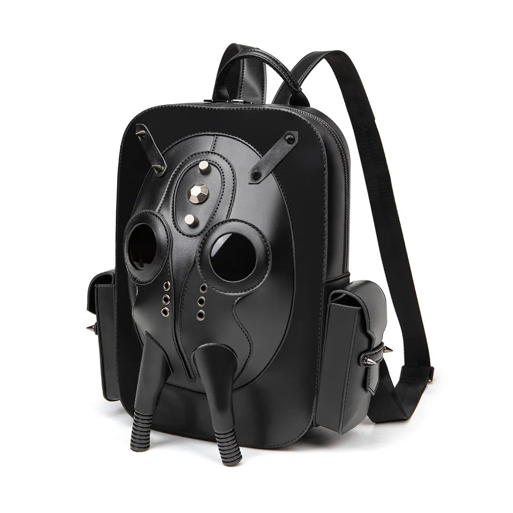 Black studded skull Halloween backpack with PU waterproof construction and burden-reducing design
