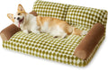 Checkered pattern pet sofa bed for small dog or cat with removable cover