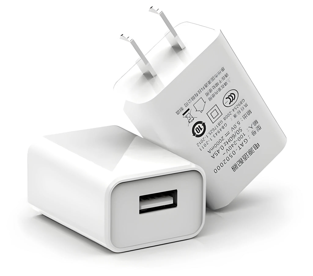 5V1A USB power adapter charging head with 3C certification and included 2-metre Android interface cable