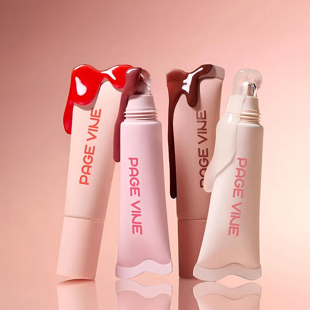 4-colour brightening lip balm moisturising exfoliating long-lasting lip gloss for women