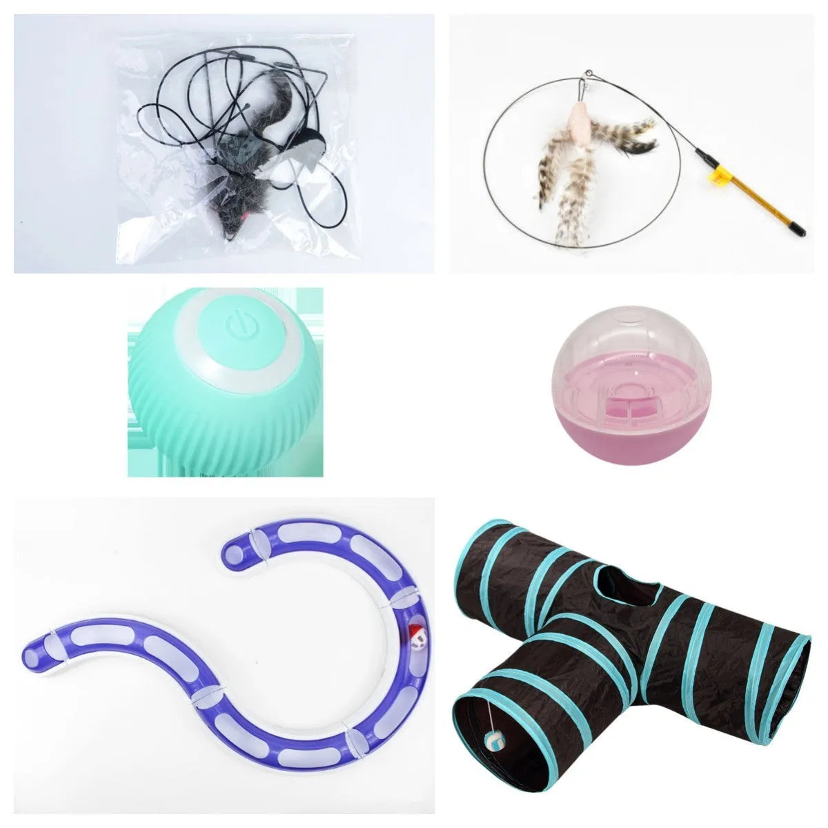 Green automatic rotating ball cat toy with 43mm diameter for claw control and intelligent obstacle avoidance