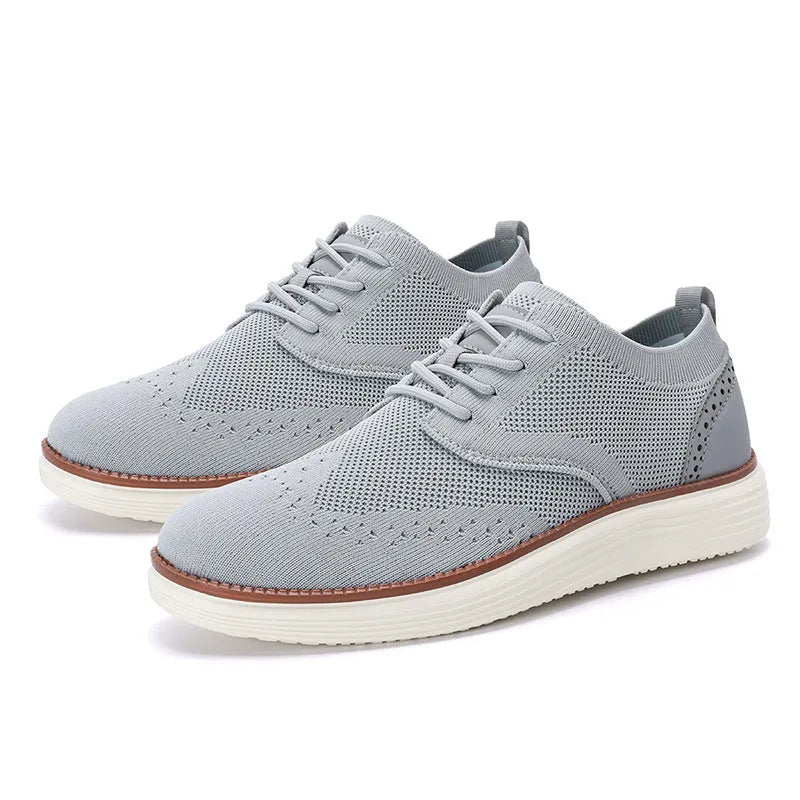 Men's outdoor casual hiking shoe in woven mesh with rubber sole, shown in one of six available colours.