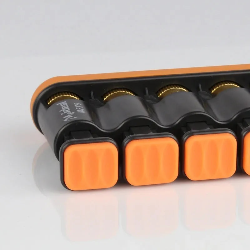 Grey and orange non-slip silicone finger trainer for hand strength exercises