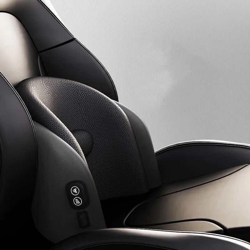 Memory foam car seat massage cushion showing headrest and lumbar support configurations