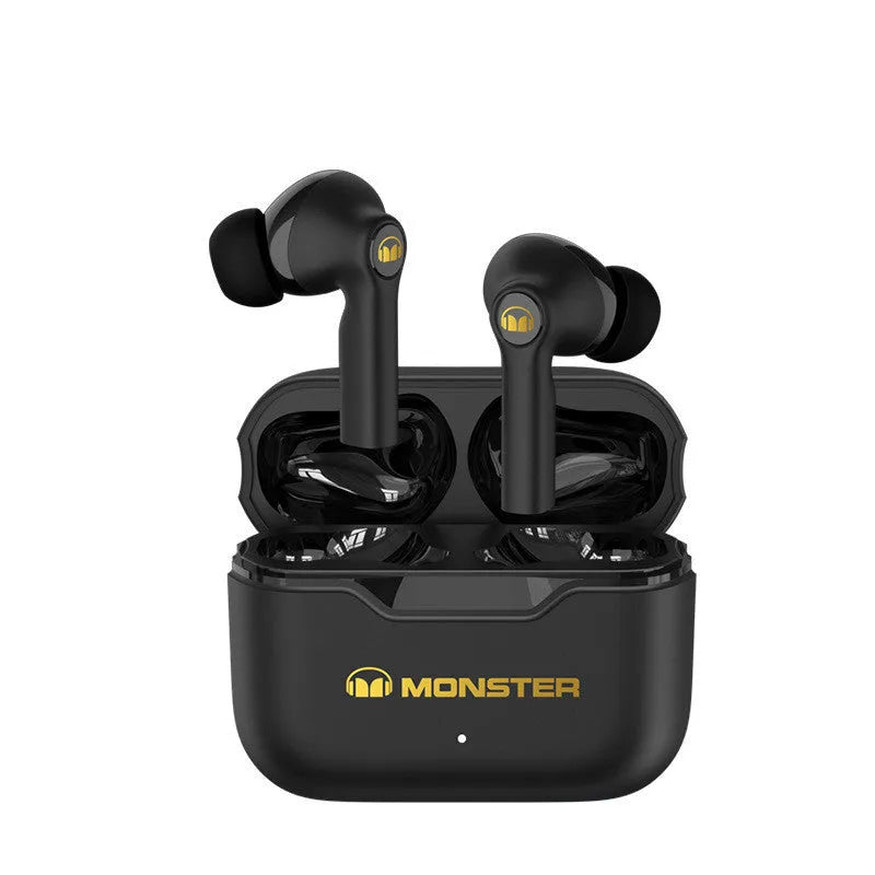 True wireless Bluetooth earbuds in black, white, and blue colours with USB charging cable