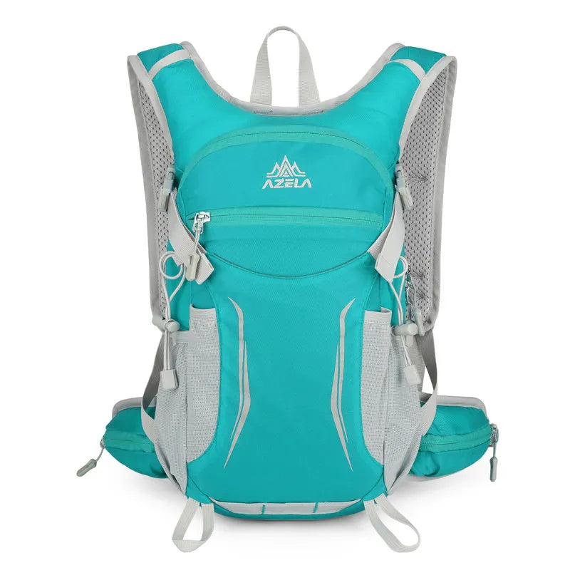 AZELA Lightweight Hydration Backpack with breathable mesh back panel in outdoor setting