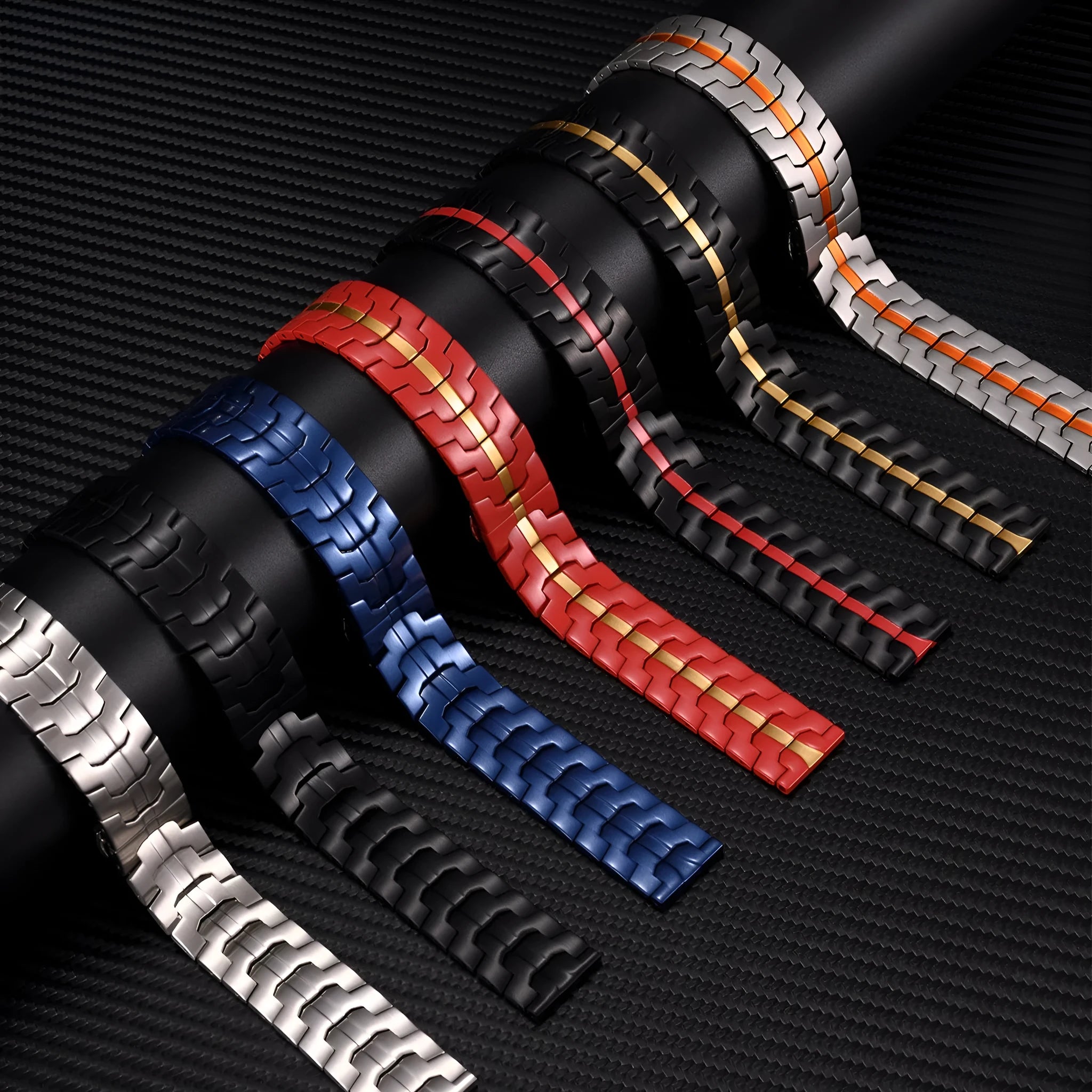 Stainless steel watch band for Samsung Galaxy Watch in silver, shown in 20mm universal size.