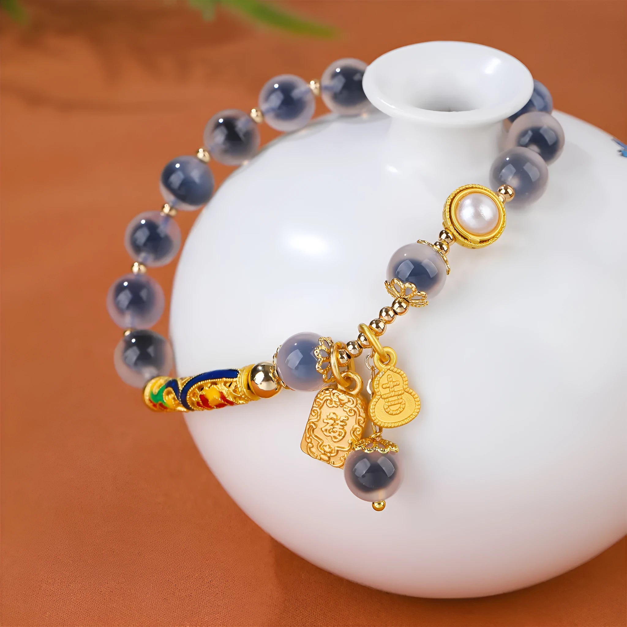 Women's sugar heart agate bracelet with retro minority design and handmade craftsmanship