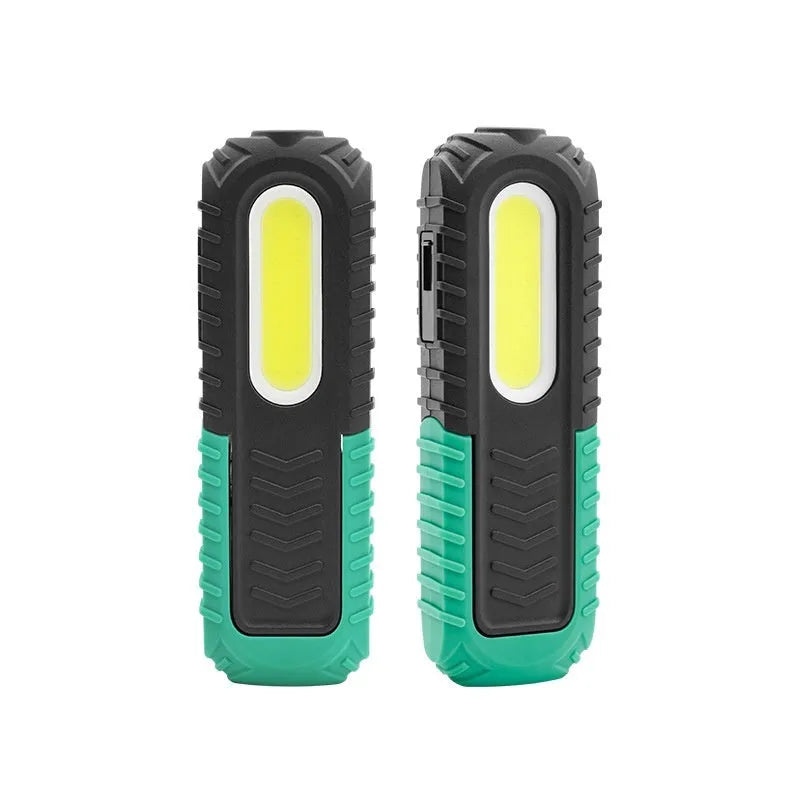 Black and green USB rechargeable automotive inspection lamp with 6500K bright light for vehicle maintenance