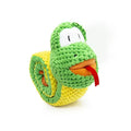 Reversible velvet squeak dog toy shaped like a snail with hidden food holes for foraging puzzles.