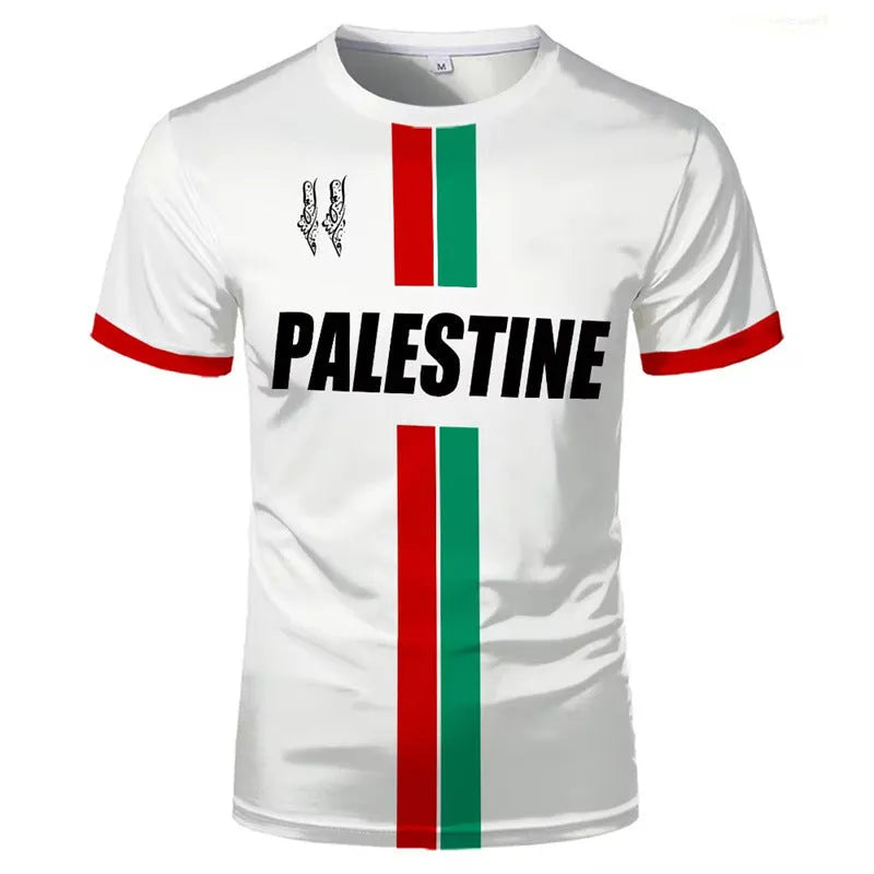 Man's black 3D printed football t-shirt with raised graphic, showing half-length sleeves and a regular fit.