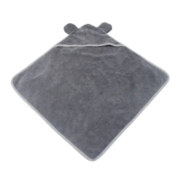 Grey and green ultra fine fibre pet towels in small, medium, and large sizes for dogs and cats.