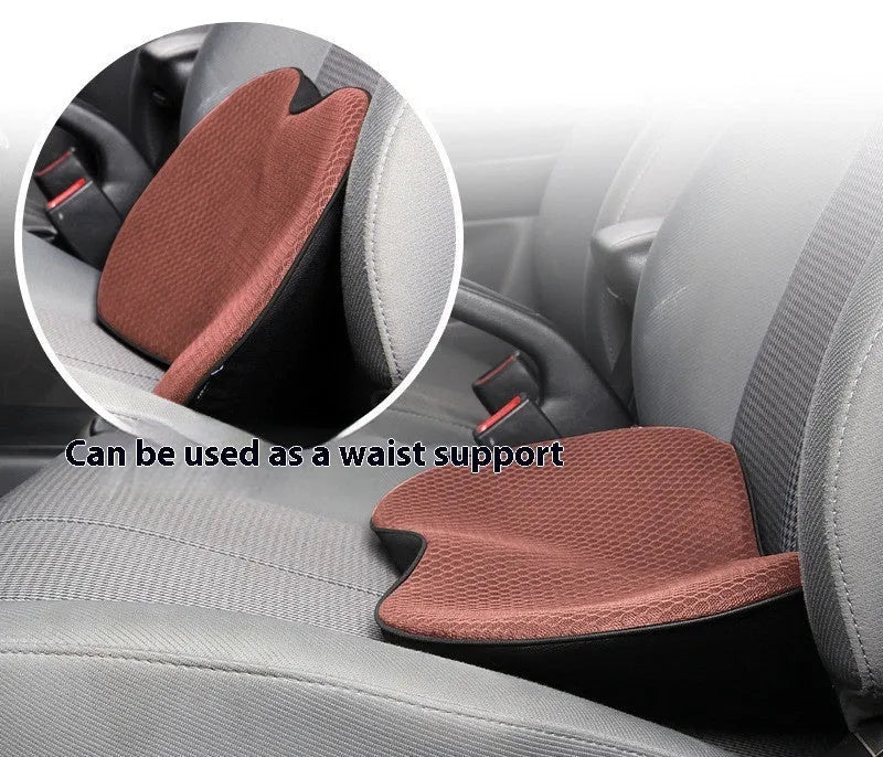 Car seat cushion for height adjustment with memory foam filler in choice of four colours