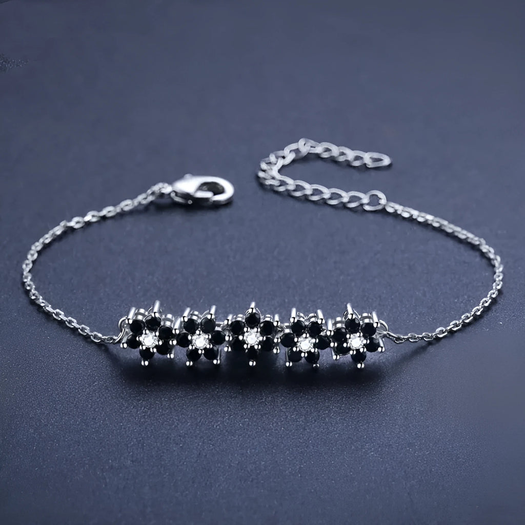 High profile titanium steel flower bracelet black women natural style