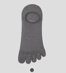 Modal five-finger ultra-thin boat socks in black, white, grey, and khaki colours for summer.