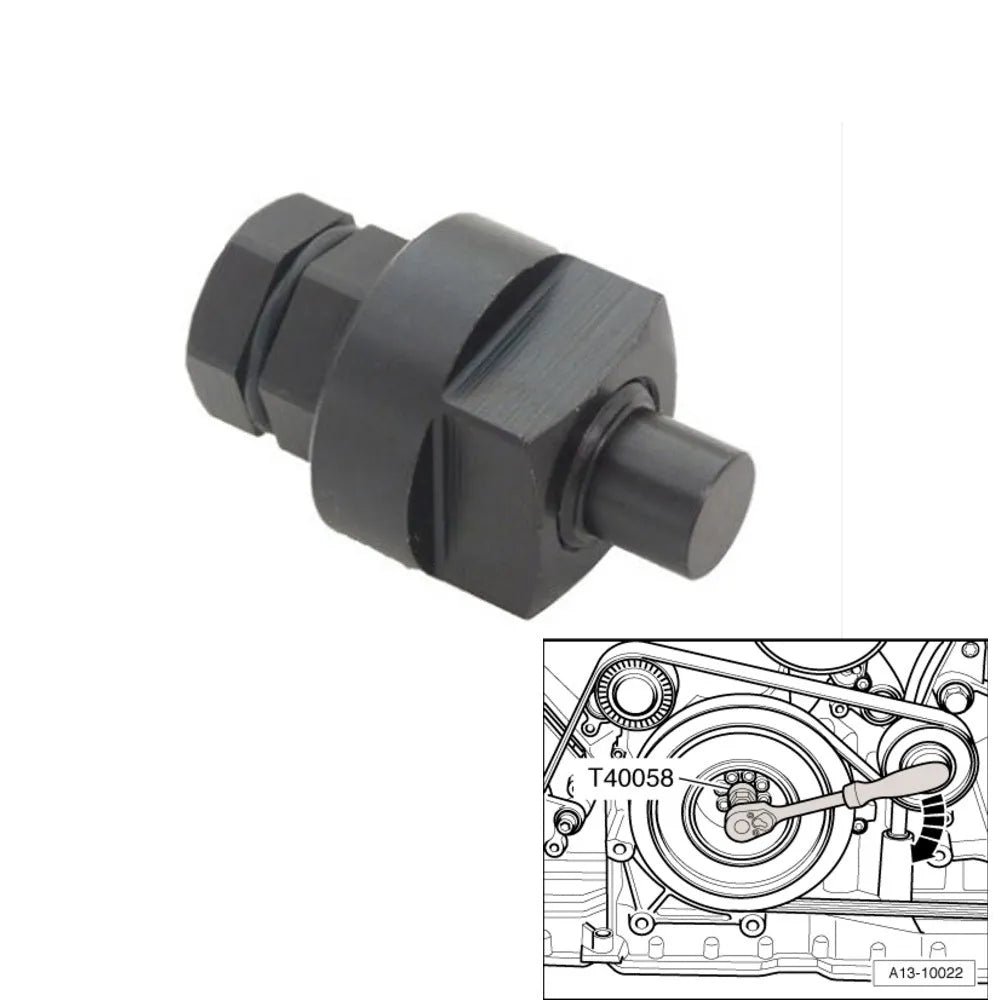 Aodi T40058 crankshaft rotating sleeve engine timing tool with adapter.