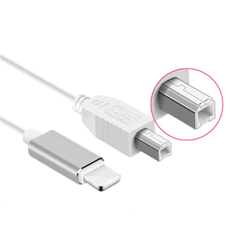 Three-in-one electric piano keyboard data cable with USB, Lightning, and Micro USB connectors