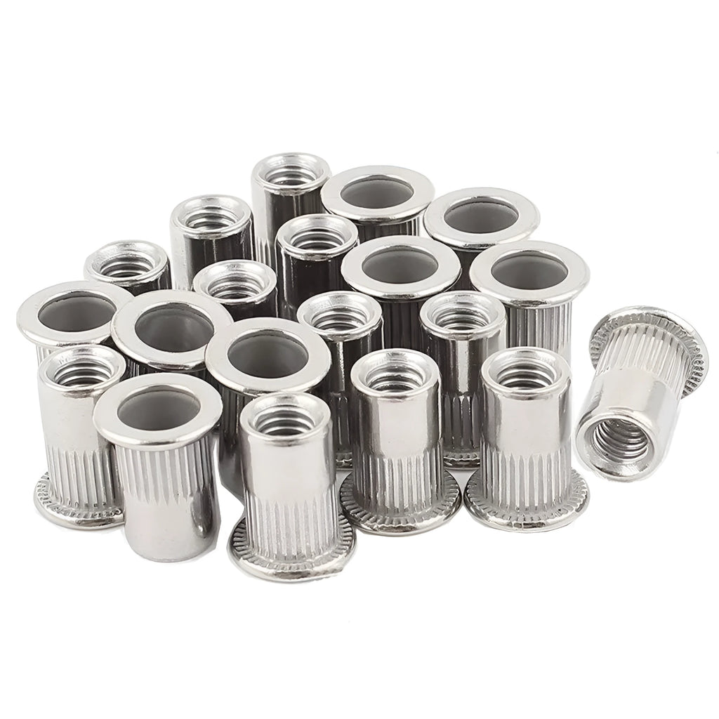 304 stainless steel flat head threaded rivet nut with 5/16-18 UNC thread