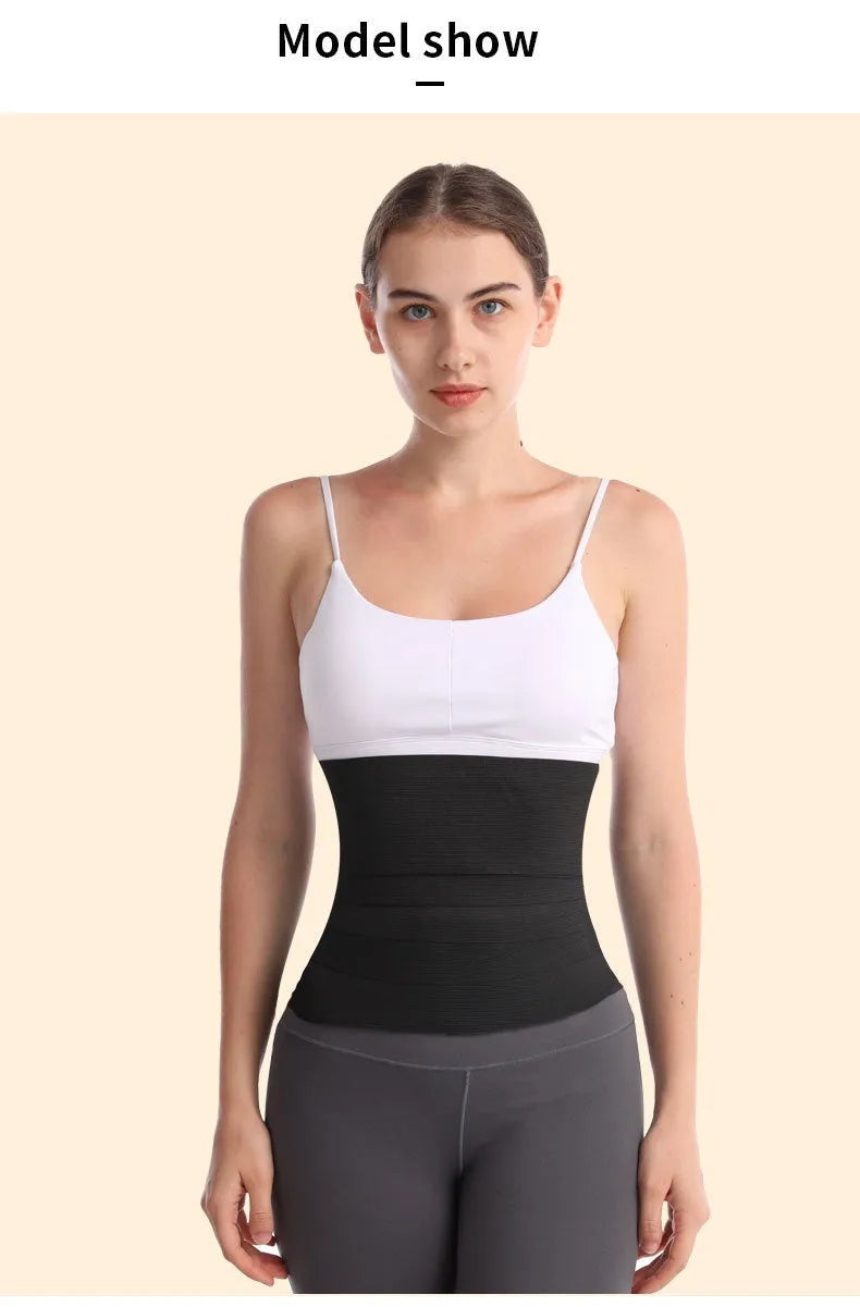 Latex silk waist trainer belt showing 10cm width and length options for women's exercise restraint