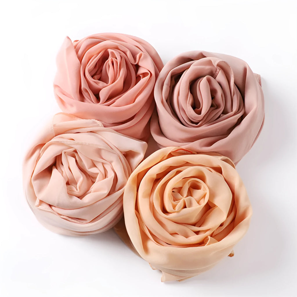 Women's solid colour pearl chiffon scarf 180x70cm lightweight polyester scarf for daily use