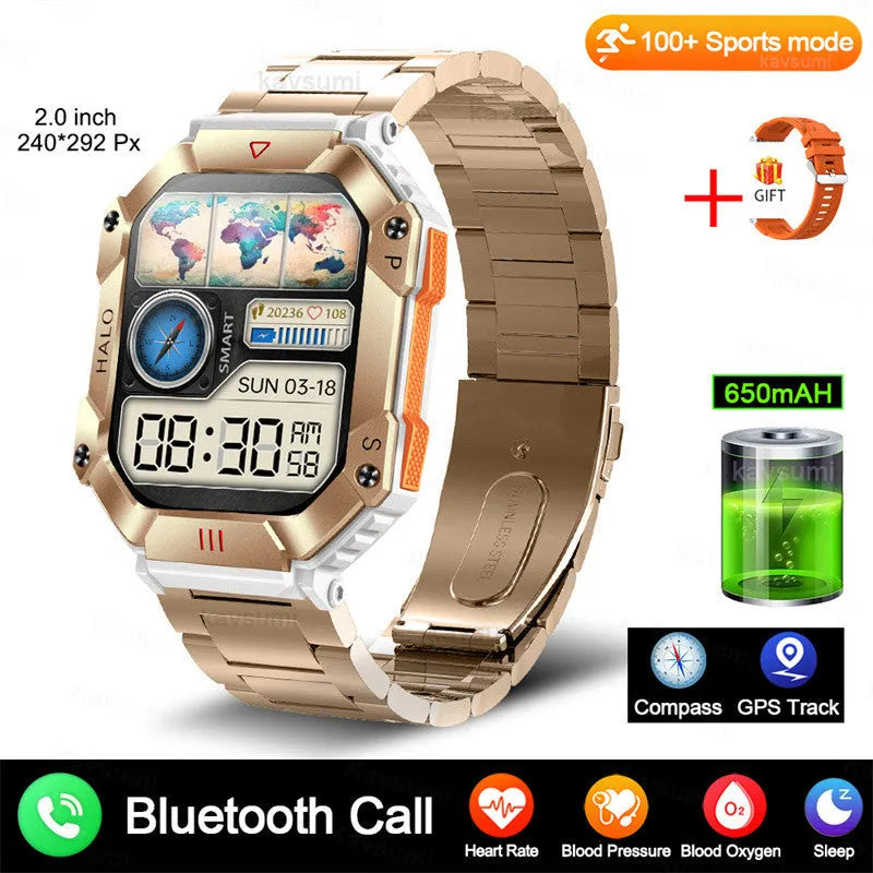 Android GPS fitness smart watch with titanium alloy case and multiple strap options on wrist