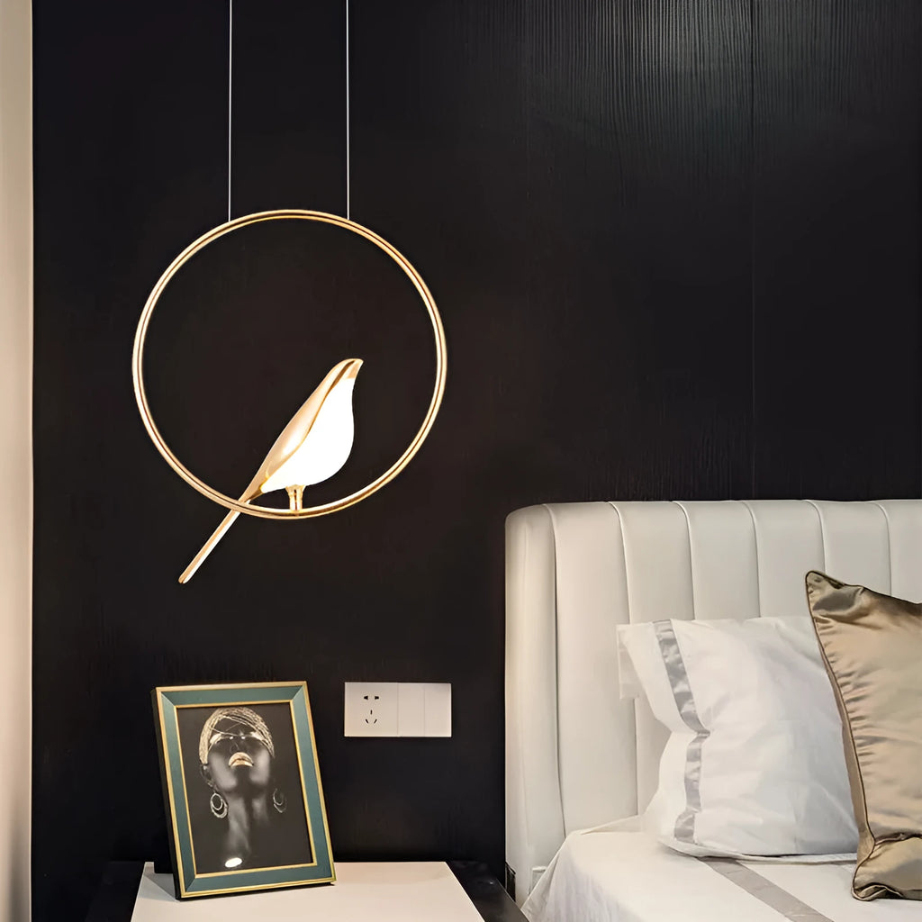 A long, vertical modern chandelier with a zinc alloy and acrylic design, hanging 150cm from the ceiling.